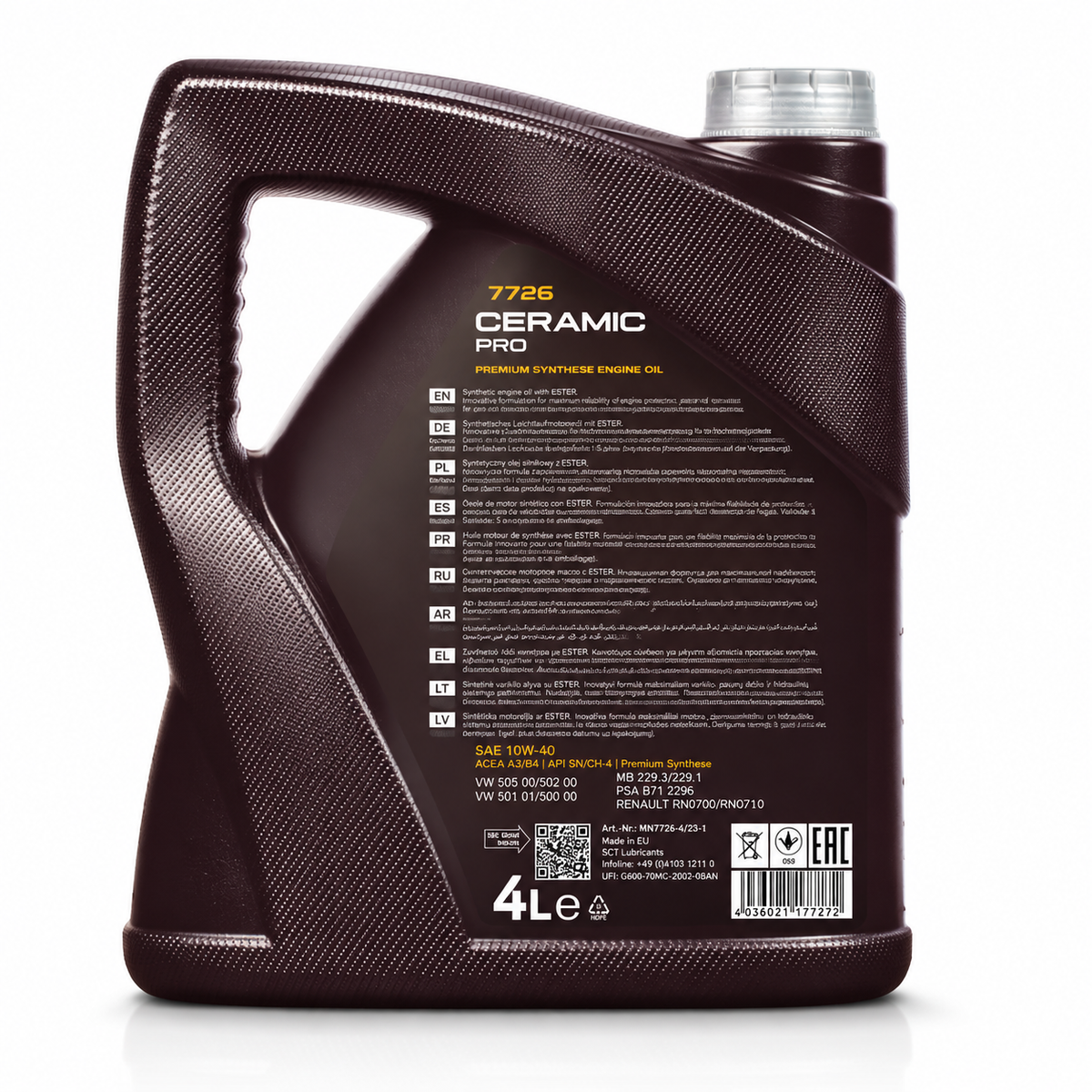 Mannol Ceramic Pro 7726 10W-40 · 4L